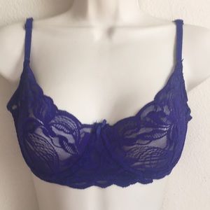🌶3/$20 Vintage Gold Label Electric Blue Bra 32D